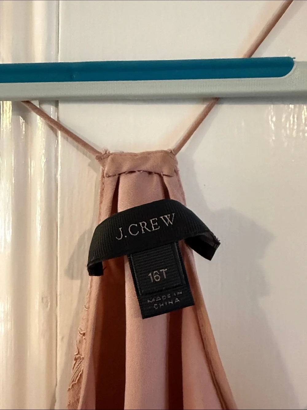 J.Crew Blush Pink rose Lace v neck tank top dressy 16 tall balletcore garden